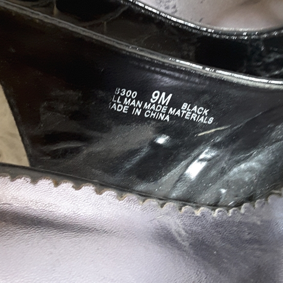3/$30 Maurices black patent croco embossed slingback heels size 9M - Picture 10 of 11